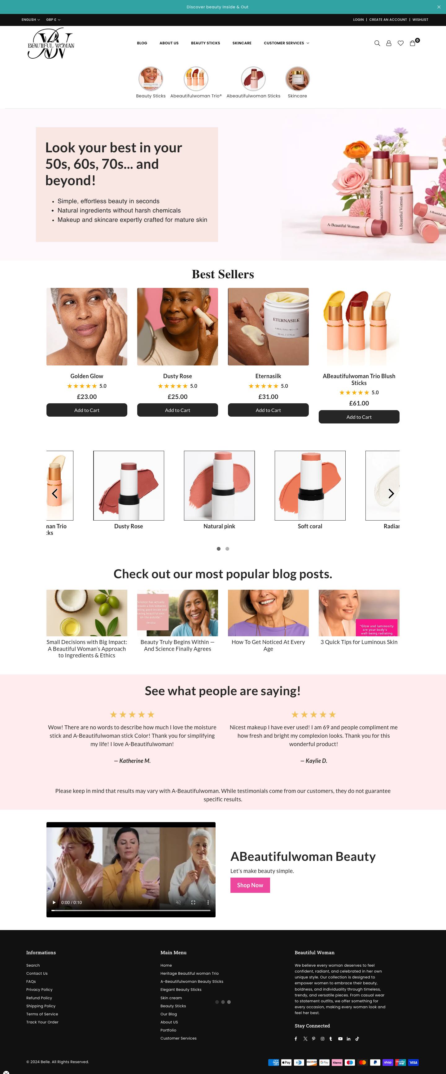 A Beautiful Woman website screenshot