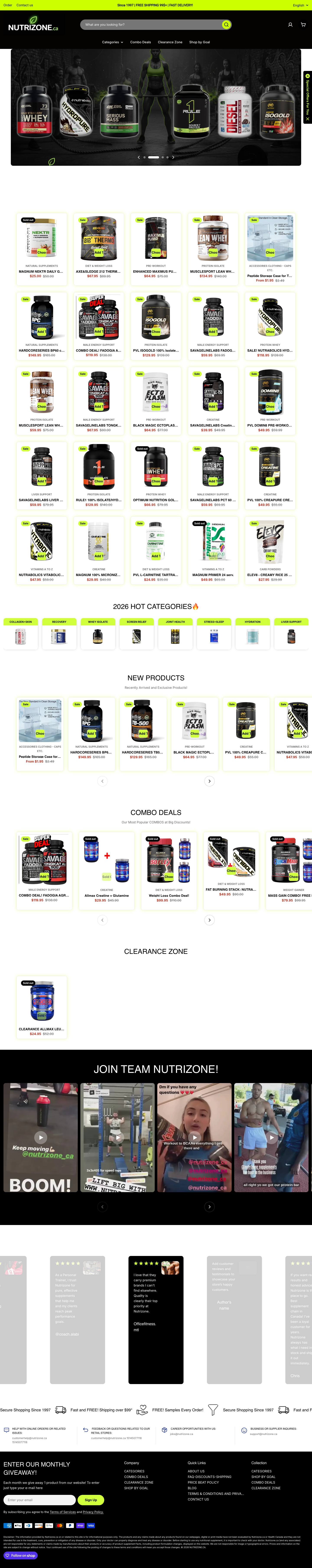 Nutrizone website screenshot