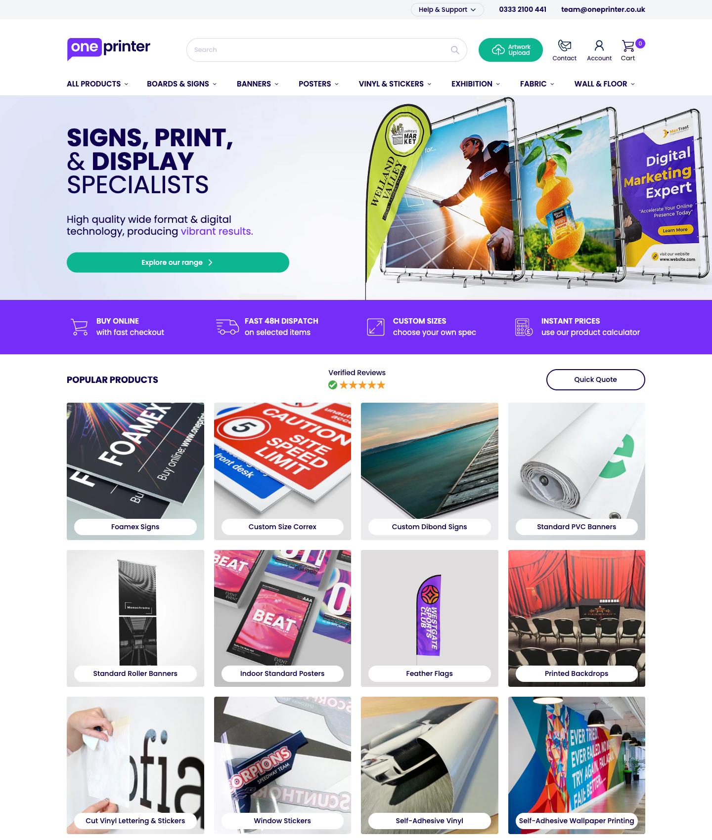 One Printer website screenshot