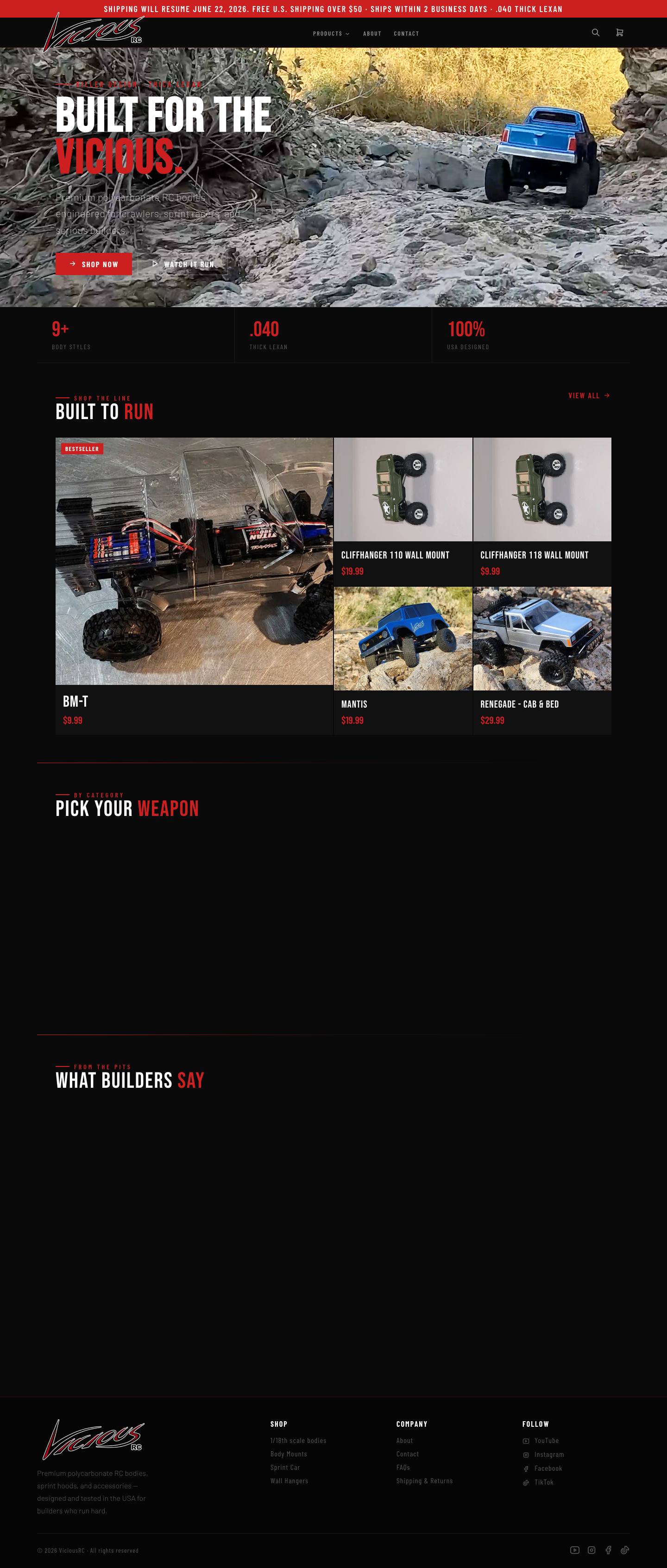 Vicious RC website screenshot